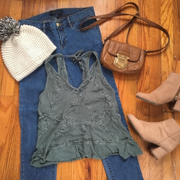 American Eagle Outfitters Tops - 5/$25 Army Green Blouse